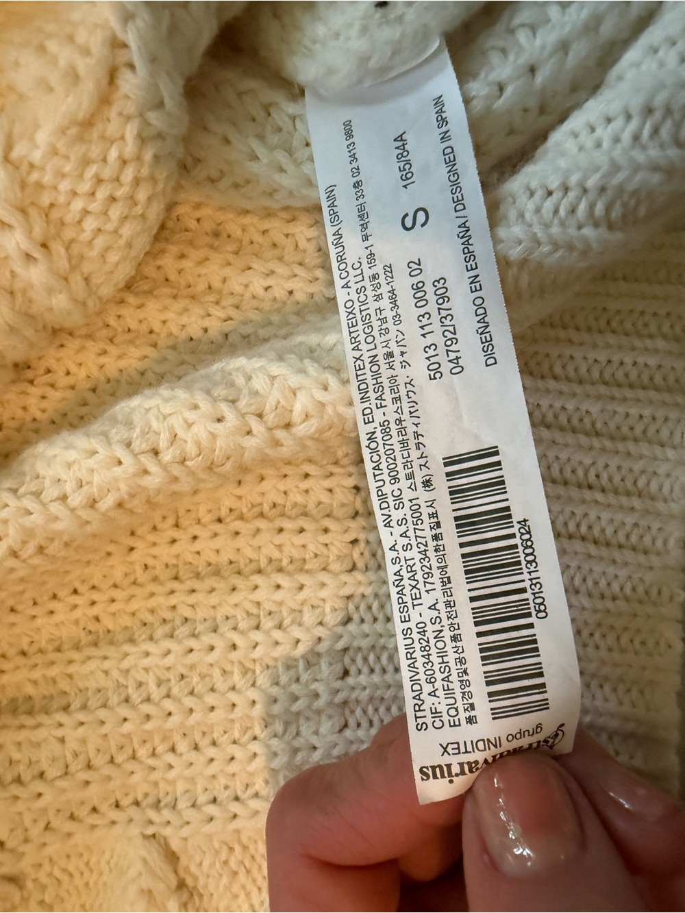 Bundle of 2-Cream Cable-Knit Button Cardigan Sweater -Light Blue Cable knit - Picture 9 of 11